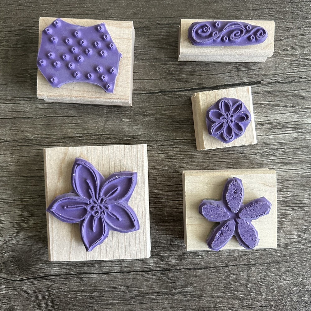 Stampin' Up Delight in Life Rubber Stamp Set Flowers Swirl Background 2007 Craft - Picture 3 of 4
